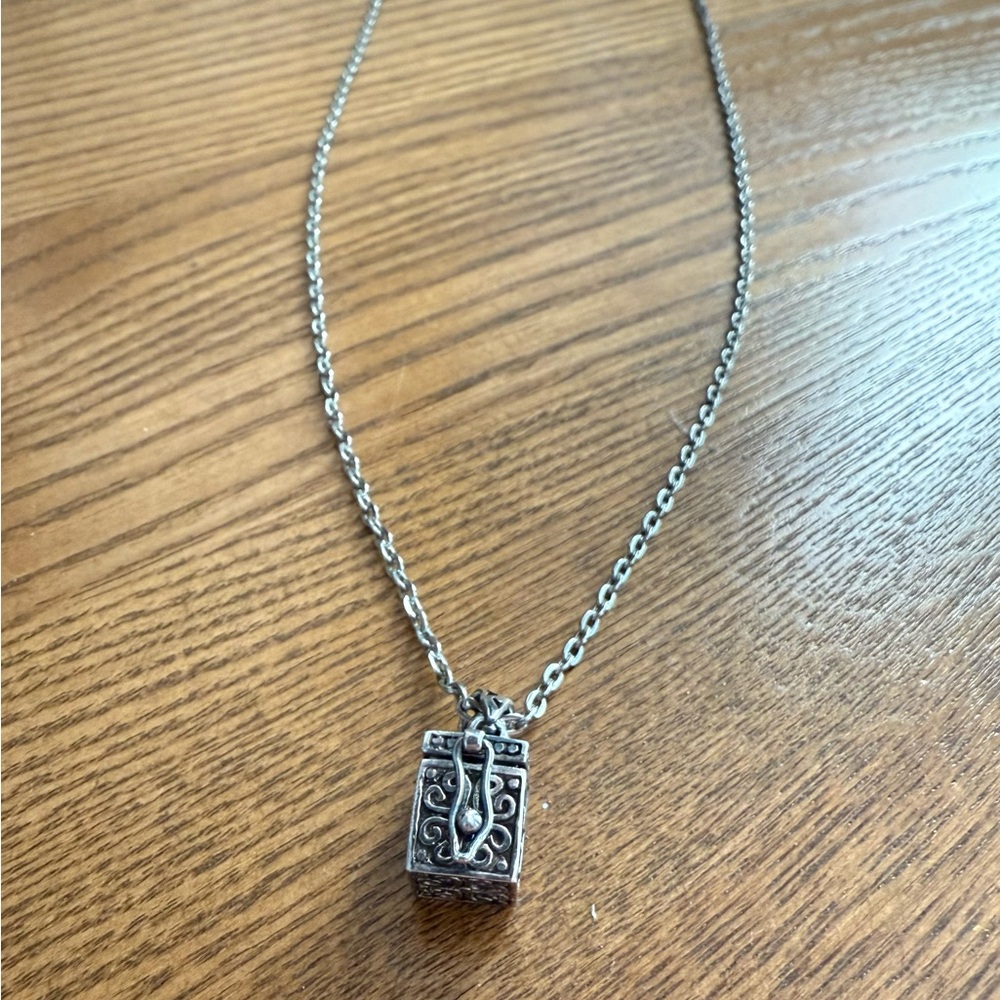Silver Wish Box Necklace (18” chain)
